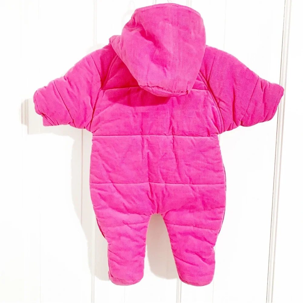 Ralph Lauren One Piece Quilted Thin Waled Corduroy Hood Snowsuit Bunting Lining